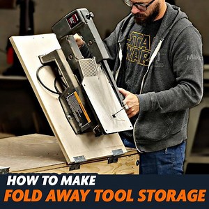 How I modified a shop table by adding FOLD AWAY TOOL STORAGE ; ) | I Like To Make Stuff