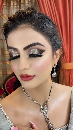 Silver Glitter Eye Makeup | Bridal Makeup Tutorial