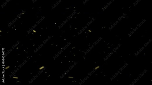 An Overlay for a falling fire spark Effect snow flake loop Animation video transparent background with alpha channel.
