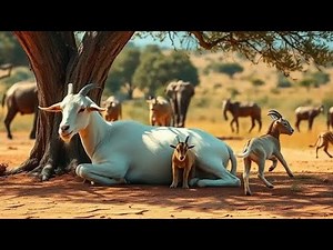 Tender Baby Goat Nursing in Wild Savanna 🐐 | Heartwarming Mom & Kid in 4K