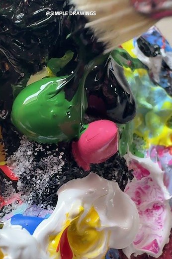 Acrylic painting tutorial/The moon fell into the lake, and the world softene#shorts #painting