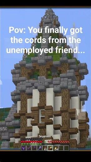 Pov: You finally got the cords from the unemployed friend... #minecraft #shorts