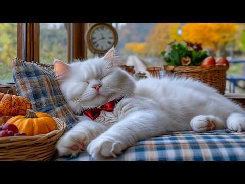 12 Hours Of Cat Dream TV 🐈 Healing Music for Cats 🎵 Peaceful Sleep Cozy Mood Gentle Night Comfort