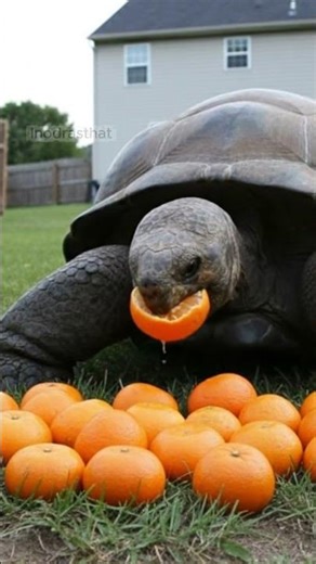 ODDLY SATISFYING ASMR A GIANT TORTOISE EATS ITS FOOD #OddlySatisfying #Food