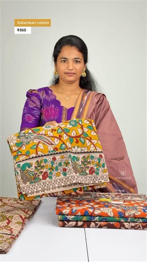 Kalamkari Cotton Sarees 🤍✨ Price- ₹860 | product Code-COKL WhatsApp Number: 7806869754