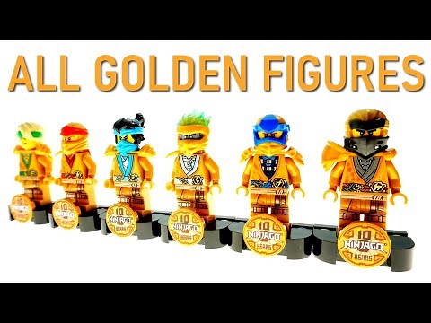 ALL 6 LEGO NINJAGO 10TH ANNIVERSARY GOLDEN NINJA MINIFIGURES