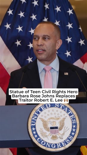 Congressman Hakeem Jeffries on Instagram: "Today, a statue was unveiled in the United States Capitol to honor Barbara Rose Johns, an incredible trailblazer who led the charge for school desegregation at just 16 years old in Farmville, Virginia 🏫✊🏾📚 The Commonwealth will now be represented on Capitol Hill by a patriot who fought for equality, not a traitor to the Union who fought to preserve chattel slavery 🛑 On April 23, 1951, at 16, she led hundreds of her classmates on a two-week school wa