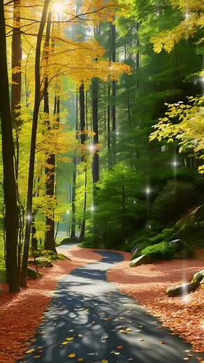 Serene Autumn Scenes in a Tranquil Forest
