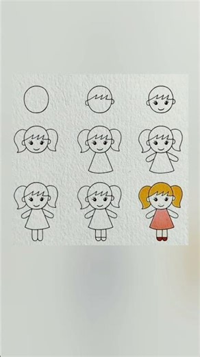 How to draw a beautiful Doll |easydoll #creative #dolls #shorts#sketch#drawing
