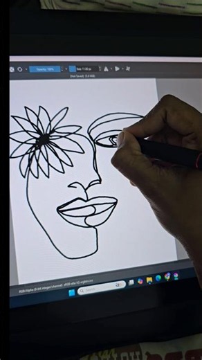 Single line drawing #art #tamil #women #beautiful #drawing #digitalpainting #digitaldrawing #shorts