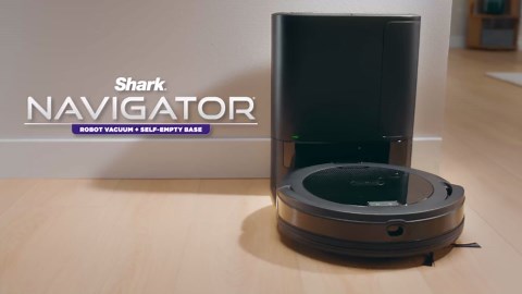 Shark Navigator Robot Vacuum, Carpets & Hardfloors, with SmartPath Navigation and Self-Cleaning Brushroll, Black RV2100