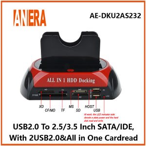[Hot Item] USB 2.0 All in 1 Hard Disk Duplicator Card Reader 2.5"/3.5" to SATA/IDE HDD Docking Station Dual-Disk Hard Disk Seat