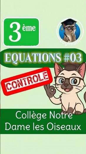 🔥 Résoudre des ÉQUATIONS 03 (3ème) — Méthode simple + exemple corrigé ✏️📘#maths #equations #brevet