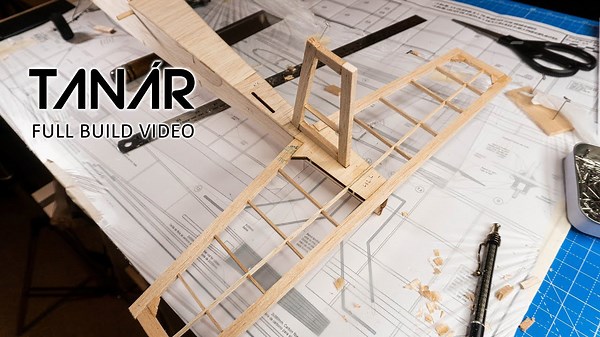 Long build RC model airplane | Tanár | A balsa wood kit from Joyplanes