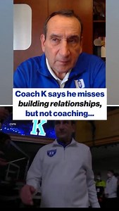 Coach K says he doesn’t miss coaching, but misses building relationships with his players. Catch the full interview dropping Monday, on the CBS Sports College Basketball YouTube channel. | CBS Sports College Basketball