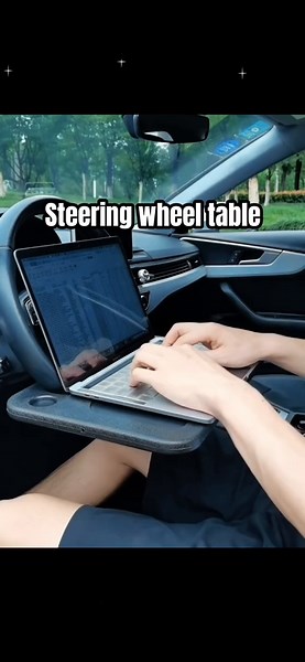 Easy Steering Wheel Table Installation for Car Dining