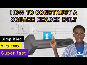 How to draw a square headed bolt (technical drawing)#engineeringdrawing