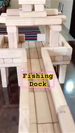 Build a Jenga Fishing Dock - Inspired by ‪@brainblox2767‬ (wooden blocks) #shorts #jenga #docks