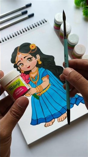 🌸🎨💕 How to Draw & Color Radha Rani Holding Flowers Step by Step | Easy Drawing for Beginners | ✨#yt