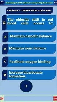 NEET Biology | Breathing & Exchange of Gases MCQ | Chloride Shift & O₂ Unloading Explained #neet2026