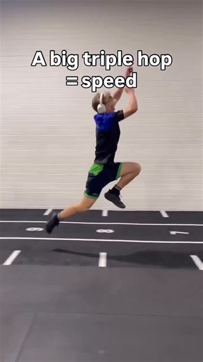 Ben Griffin on Instagram: "A big triple hop is correlated with speed. In layman’s terms; the more ground you can cover in 3 continuous hops, the faster you probably are. What can we take away from this? Increasing your triple hop is possibly going to help you run faster/can be an indicator that you’re getting faster. It’s a great exercise, for testing and/or training. Athletic AF 👌"