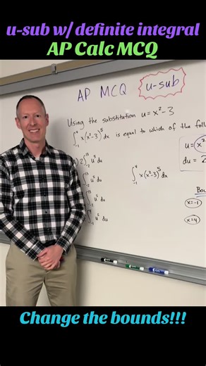 For this type of AP MCQ, students must know how to change the bounds on the definite integral. #fyp #apcalc #calculus #integration #mathteacher