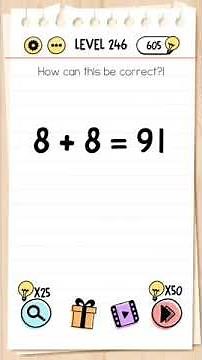 Brain test level 246 247 248 249 250 solution and gameplay