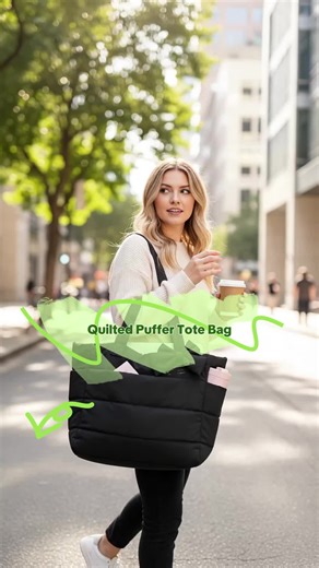 Women’s Puffer Tote Bag with Quilted Bow Design, Durable Everyday Carry Bag with Multiple Compartments for Essentials #bagcollection #purses #handbagreview #handbaglover #bagmusthaves #trendybags #pursebag #pursecollection👜👛🎒 #bestbagfortravel #womenshandbag