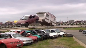 This car jumping competition looks incredibly scary (and also pretty fun) | NowThis