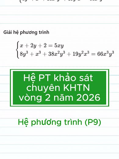 Giải hệ phương trình KHTN 2026 cho học sinh giỏi