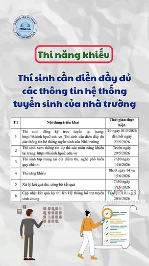 Lịch Thi Năng Khiếu Đại Học Sư Phạm Hà Nội 2026