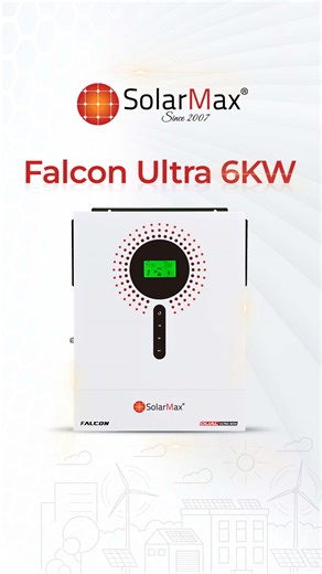 𝐔𝐧𝐛𝐞𝐚𝐭𝐚𝐛𝐥𝐞 𝐏𝐞𝐫𝐟𝐨𝐫𝐦𝐚𝐧𝐜𝐞, 𝐔𝐧𝐦𝐚𝐭𝐜𝐡𝐞𝐝 𝐂𝐮𝐬𝐭𝐨𝐦𝐞𝐫 𝐒𝐮𝐩𝐩𝐨𝐫𝐭! SolarMax Inverters ensure seamless power supply & reduced bills. Our Falcon Series inverter offer unparalleled efficiency and unwavering reliability. For Domestic & commercial- we've got you covered! And, our after-sales service is truly unmatched! 2 YEARS PRODUCT WARRANTY & LIFETIME FREE SERVICE WARRANTY ✅Pure Sine Wave 6KW ✅Dual Ac Output for Normal & Heavy Load ✅Dual Ac input (Two independent AC p