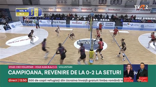După un meci dramatic Volei Alba Blaj a întors rezultatul şi a învins cu 3-2 pe CSO Voluntari în turul semifinalei Cupei României la volei feminin. | TVRSport