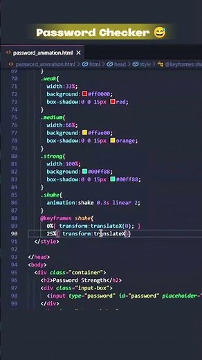Check the Password is Strong or Not | Full Stack Web Development Course #shorts #coding #javascript