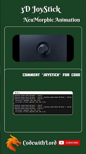 3D Joystick Neumorphic Animation UI in HTML CSS & JavaScript | Interactive Game Controller Design