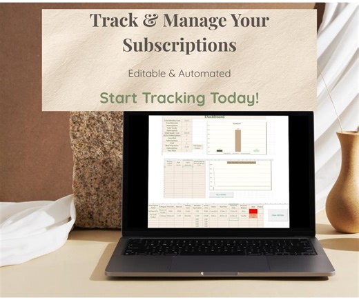 Subscription Tracker Excel; Dashboard, Monthly and Yearly Subscriptions - Etsy