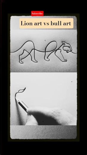lion vs bull #shorts #drawing #lion #vs #bull #youtubeshorts #entertainment #shortsfeed