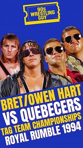 WWF Tag Team Title Match Champions The Quebecers vs Challengers Bret Hart & Owen Hart WWF Royal Rumble 1994 #WWE #WWF #RoyalRumble #BretHart #OwenHart #Quebecers | 90s Wrestling Guy