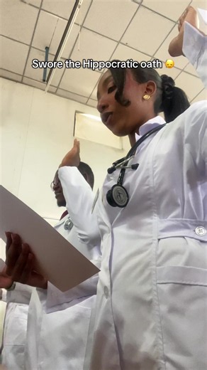 Hippocratic oath swearing at induction ceremony