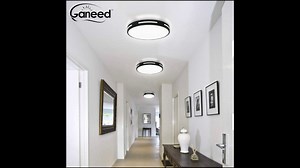 Ganeed LED Flush Mount,Modern Ceiling Lights Fixtures Round Hollow,6500K Cool White Living Room Ceiling Lamp,24W 12 Inch Energy Efficient Lighting for Dining Room Kitchen Hallway,Black