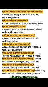 76K views · 571 reactions | Electrical Installation, Testing & Commissioning – Q&A #engineer #todaybestphoto #foryoupage #PLC #engineering #myclick #viral #vi #todaybestphoto #education | electrical knowledge | Facebook