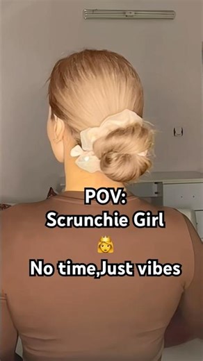 Effortless scrunchie hairstyles:Quick & Stylish Hair Tips 😍 #diyhairstyle #hairstyle #hair #shorts