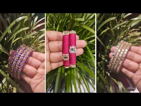 Simple silk thread bangles designs of 2'cut &4'cut bangles making tutorial ........#diy #like #share