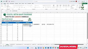 SUMXMY2 Formula | Basic to Advanced Microsoft Excel | #msexcel #sumformula #trending #fbviral | learn Excel with Bapi Sardar