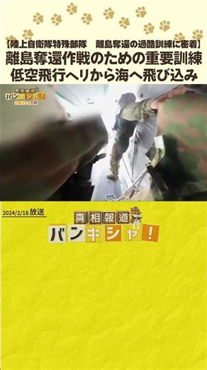 【陸上自衛隊特殊部隊 離島奪還の過酷訓練に密着】離島奪還作戦のための重要訓練 低空飛行ヘリから海へ飛び込み