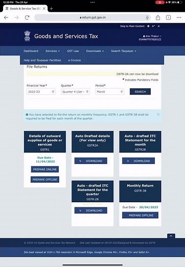 GST Return 1 Filing - PART 1