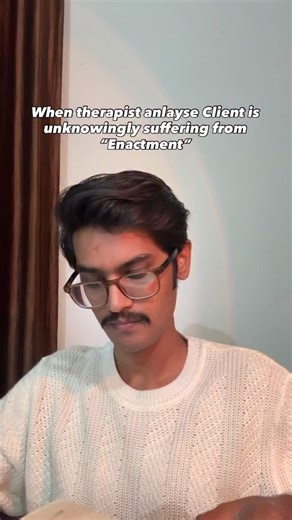 Akshit Sharma x YPB on Instagram: "Enactment occurs when a client does not remember the past cognitively but relives it behaviorally. The memory is stored in action, emotion, and bodily response, not in words. The client is not thinking about the past they are living it again in the present. ⚜️What makes Enactment different •It is non-verbal •It bypasses conscious insight •It happens in relationships, not in thoughts •The client feels “this is just how things are” Insight alone does not stop ena