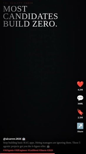 5 Agentic Projects You NEED to Get Hired in 2026. Most candidates build zero of these. 🔮🤖 #shorts