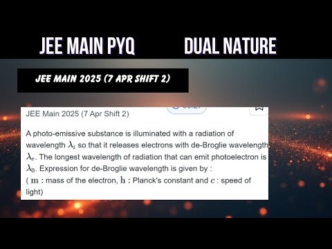 JEE Main PYQ: A photo-emissive substance is illuminated with a radiation of wavelength λᵢ so that it