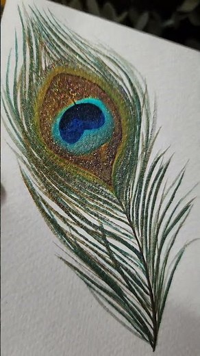 Watercolor Peacock Feather Painting Tutorial #arttutorial
